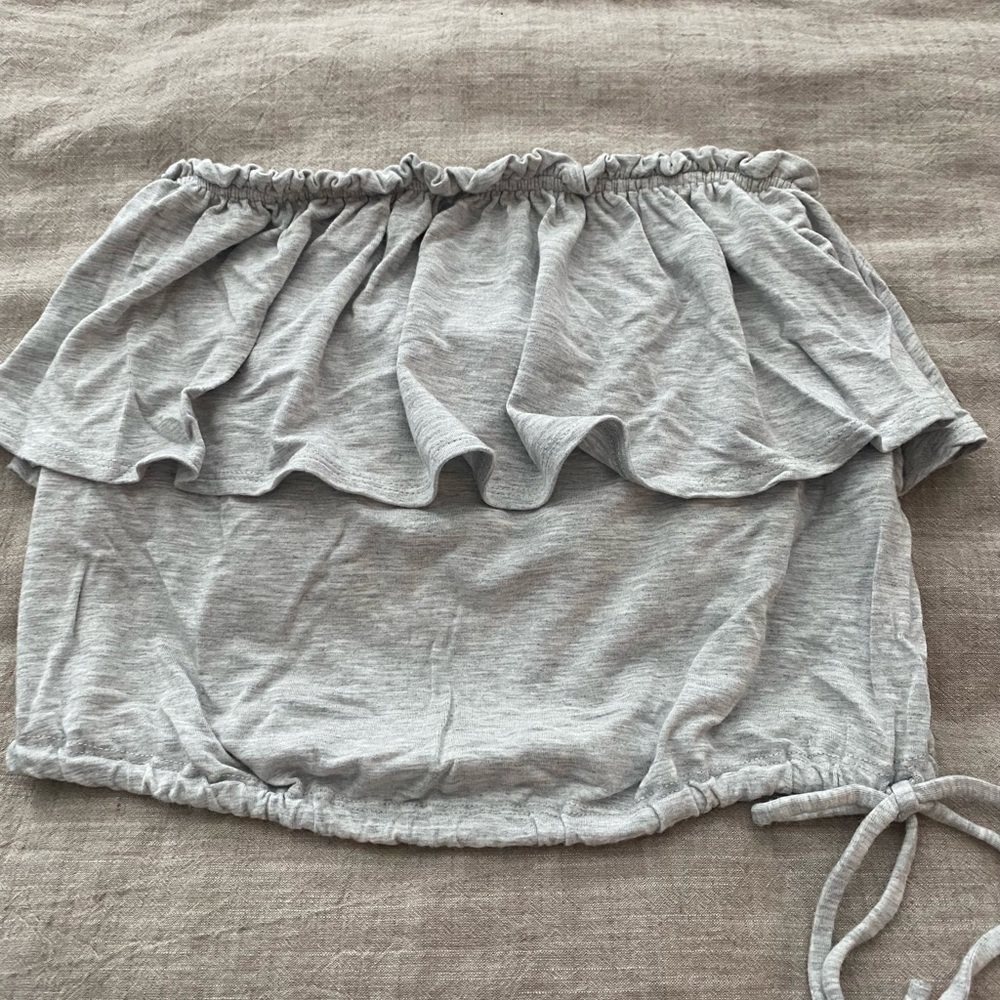 Abercrombie Ruffle Grey Tube Top